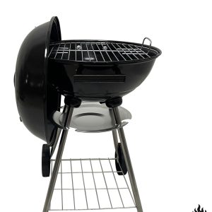 44cm Compact Charcoal Kettle Braai with Ash Collector, Wheels & Bottom Shelf